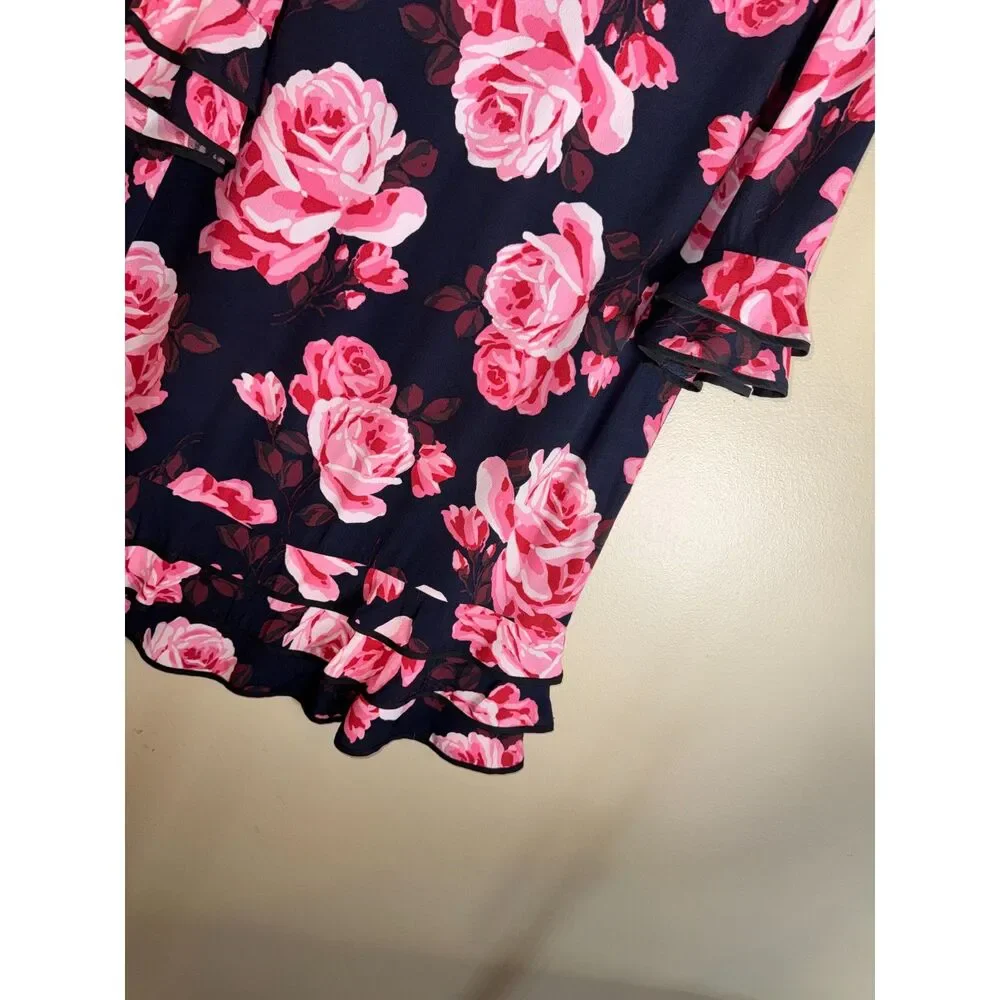 Kate Spade Dress, Black with pink and burgundy flowers